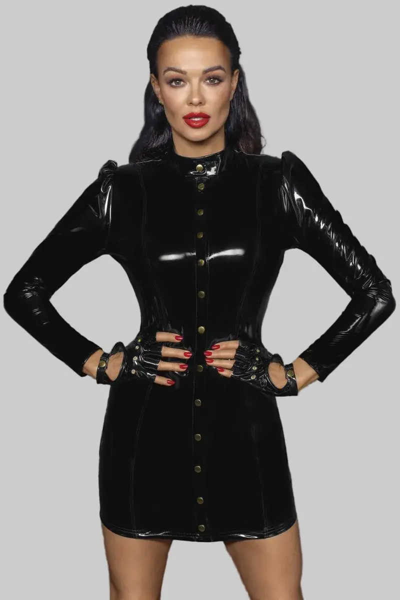 black PVC Minidress F246
