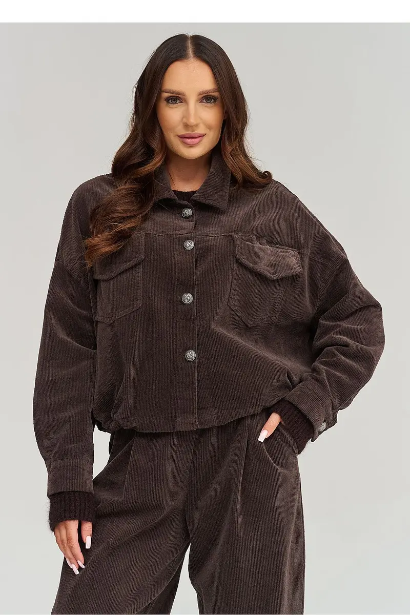 Corduroy jacket model 232013 Makadamia